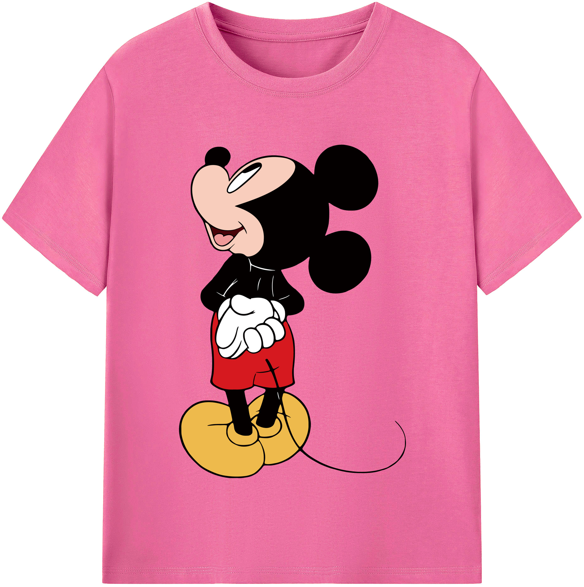 （画像用） ミッキーマウス Mickey Mouse レディースカジュアルプリントTシャツ（綿100％）